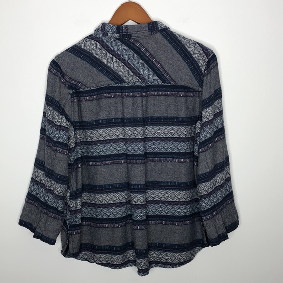 Woolrich Lagenlook Button Down Top Blue Size M - Picture 2 of 11